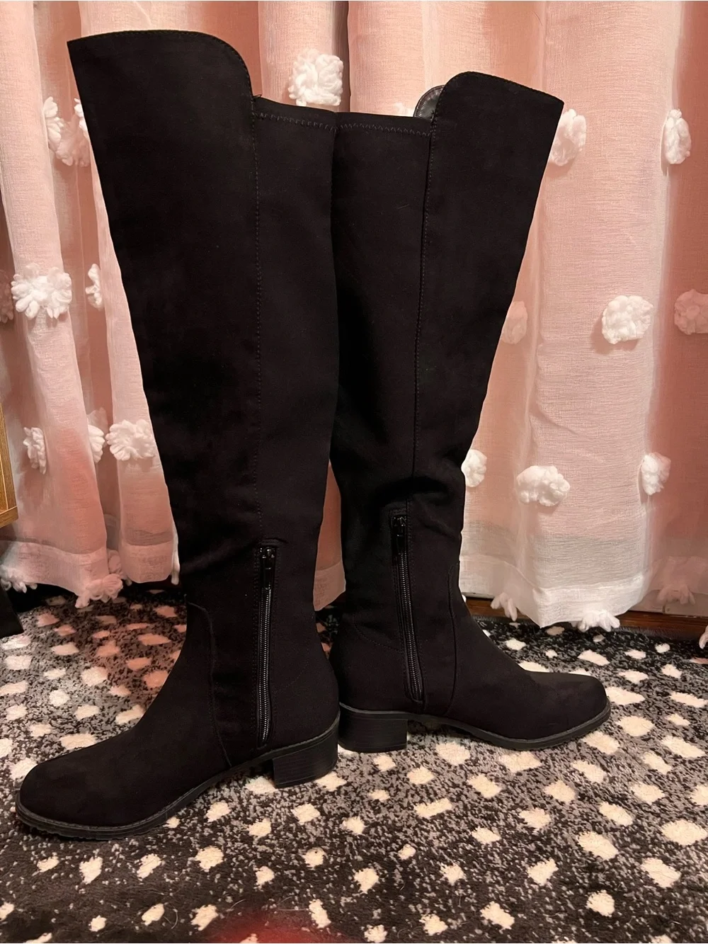 Unisa Suede Black Tall Women's Knee-High Boots